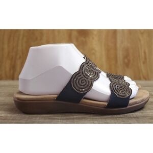 Patrizia Rekola Slip On Slide Sandals Women's EU 37 US 6.5-7 Navy